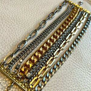⚡️BRAND NEW Mixed Metal Adjustable Wide Cuff Bracelet